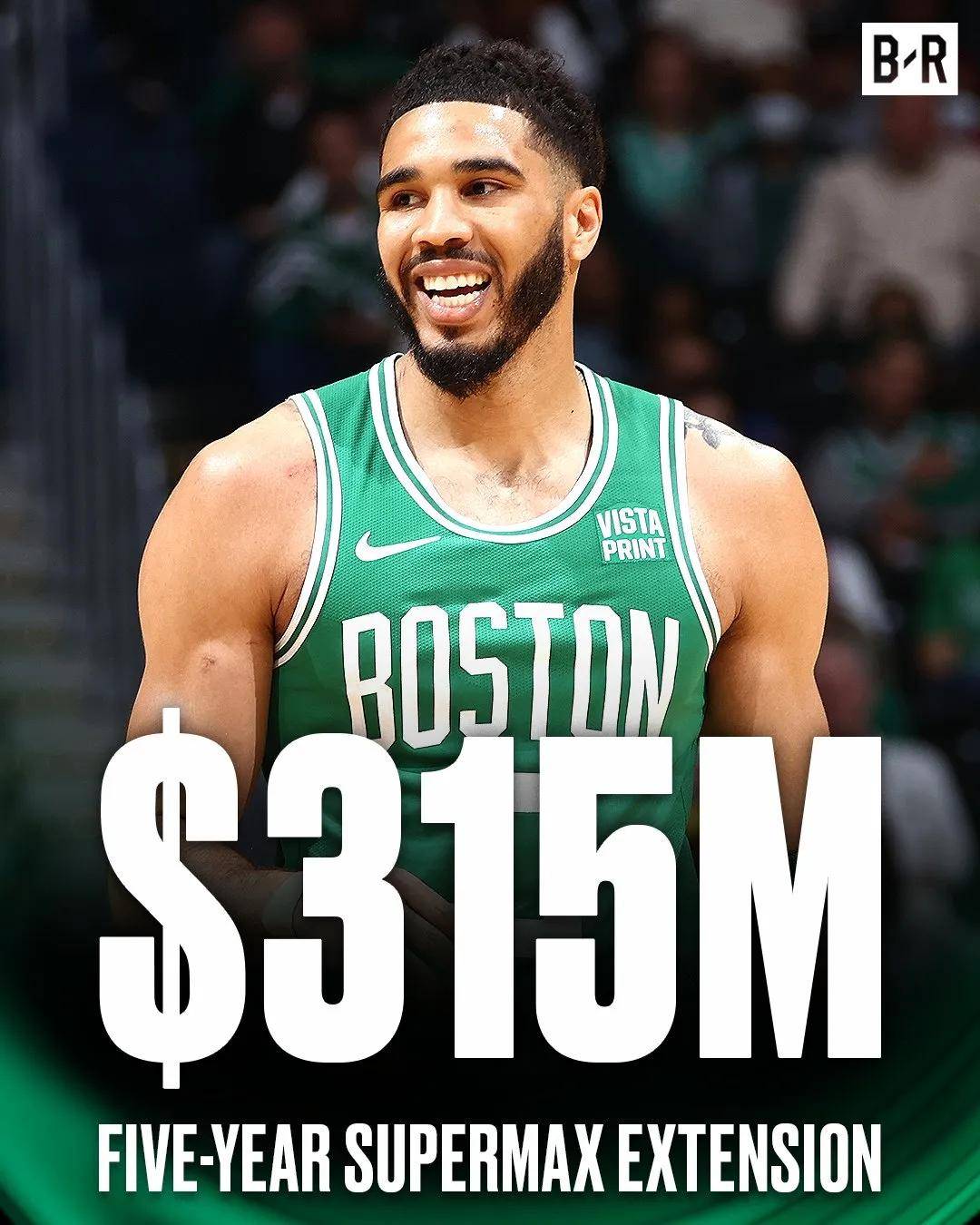 5年3.15亿美元！塔图姆正式续约！打破NBA历史纪录